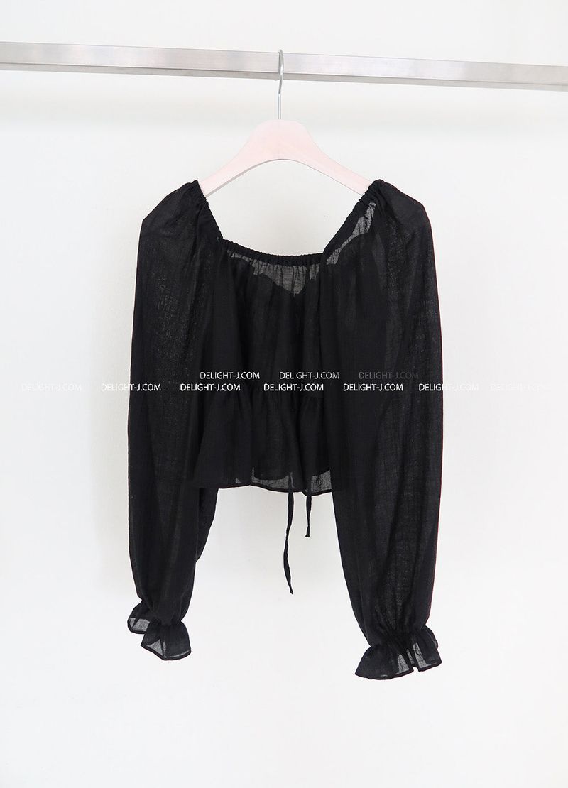 protective chic frill see-through blouse