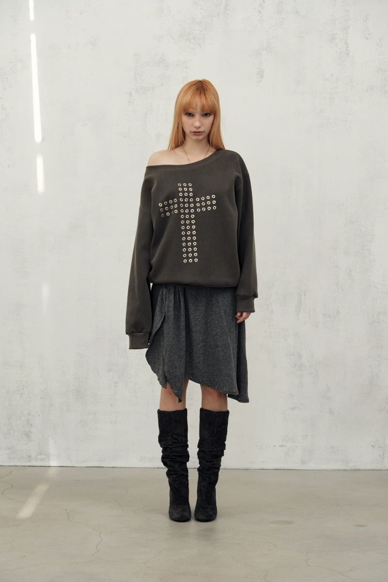 st stud skirt (grey)