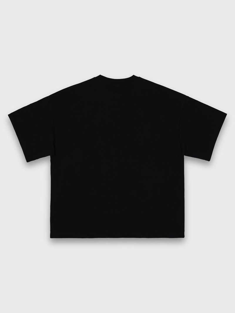 ラインスカルTシャツ - ブラック