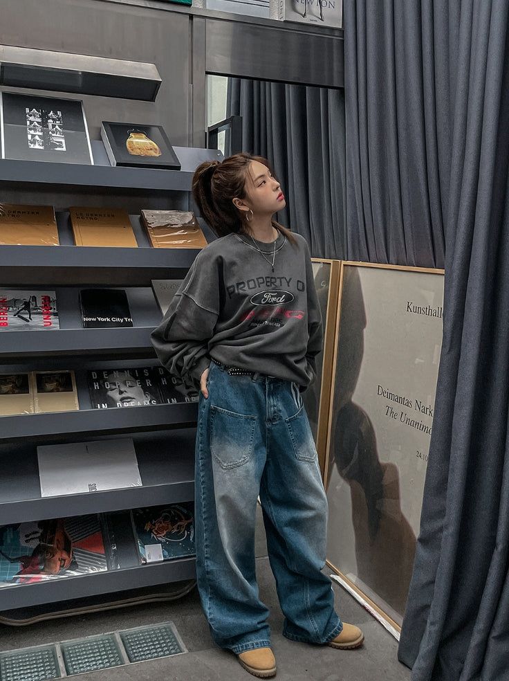 Ford washing oversized printed sweatshirt