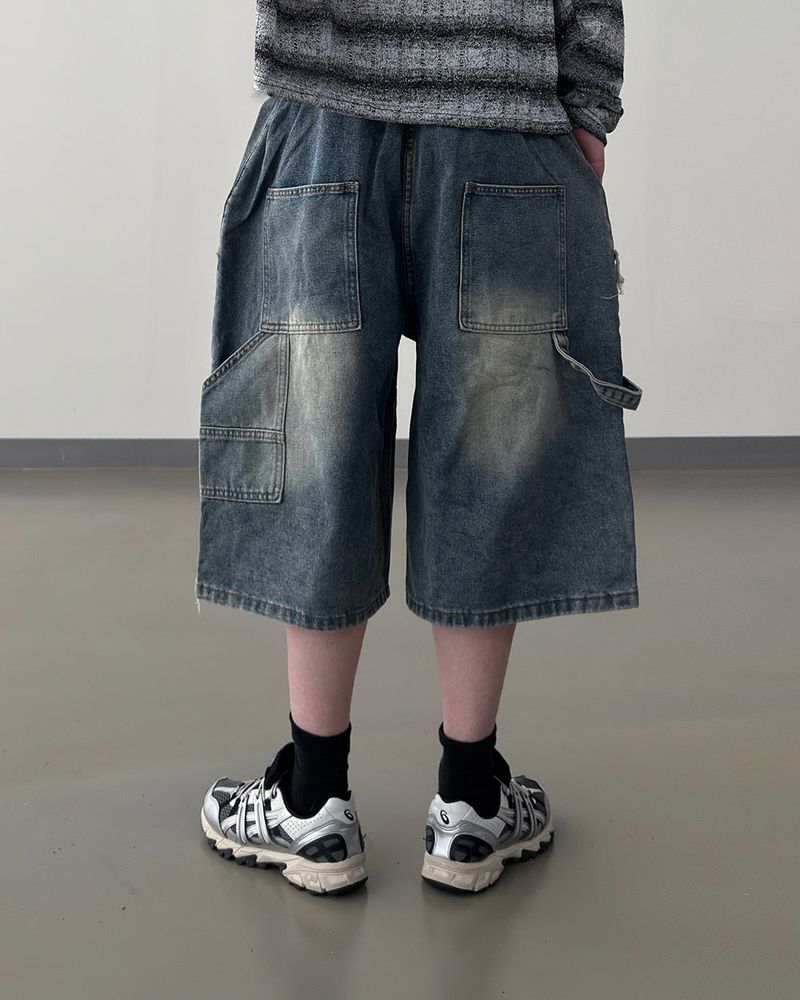 Rick Distressed Bermuda Denim Pants