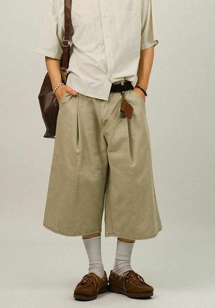 SEMIKAJI（セミカジ）の「SE キャション ディープ ピンタック バミューダ パンツ（パンツ）」