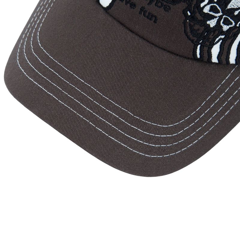 Graphic Applique Ball Cap Black