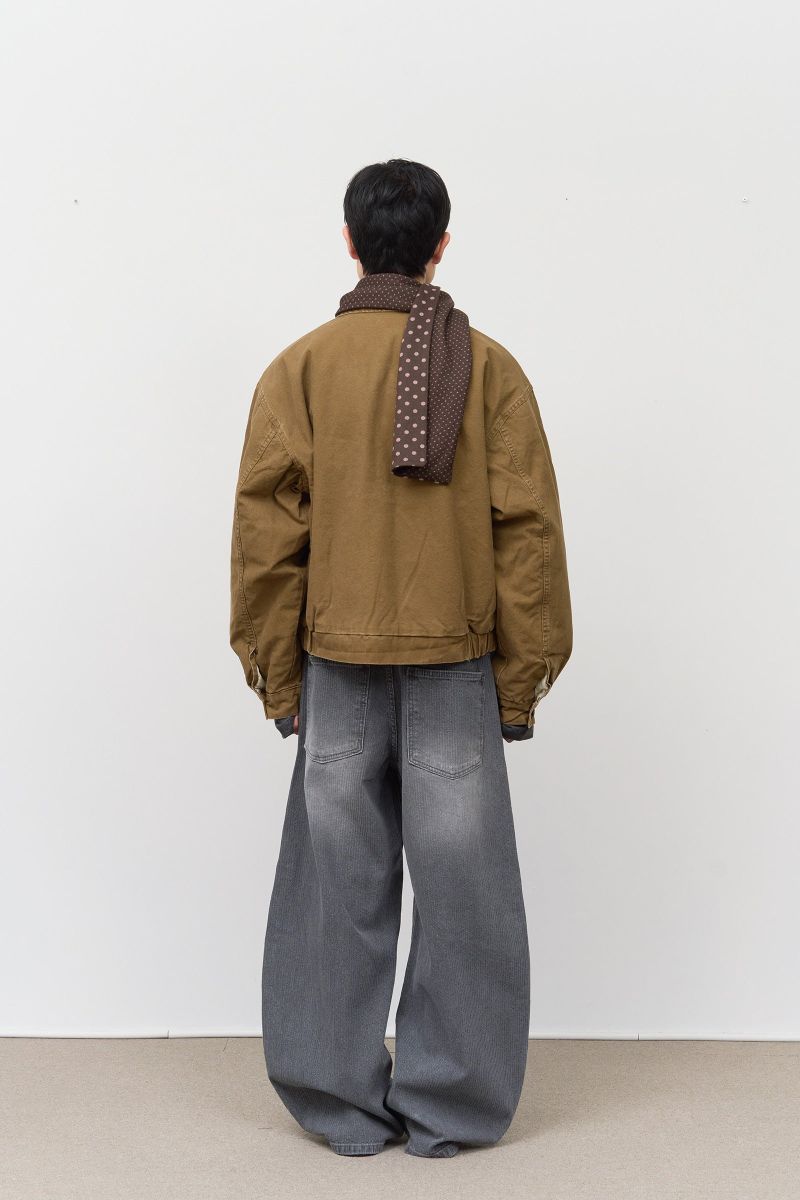 ミッキーカチオンウォッシュ加工ブルゾン