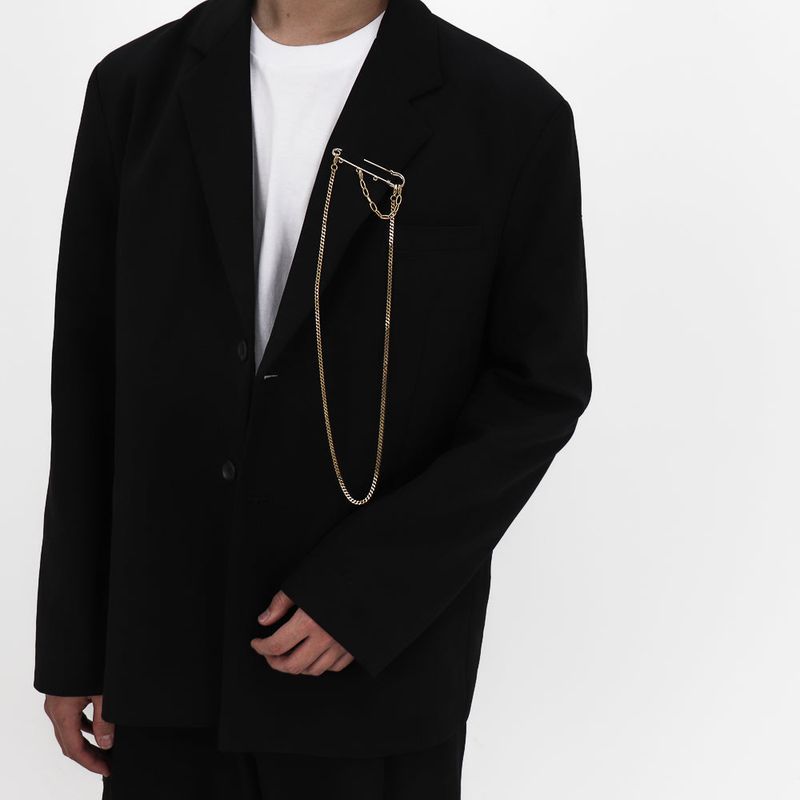 Men's gold clothespin brooch_CLEF GOLD SWAG Brooch