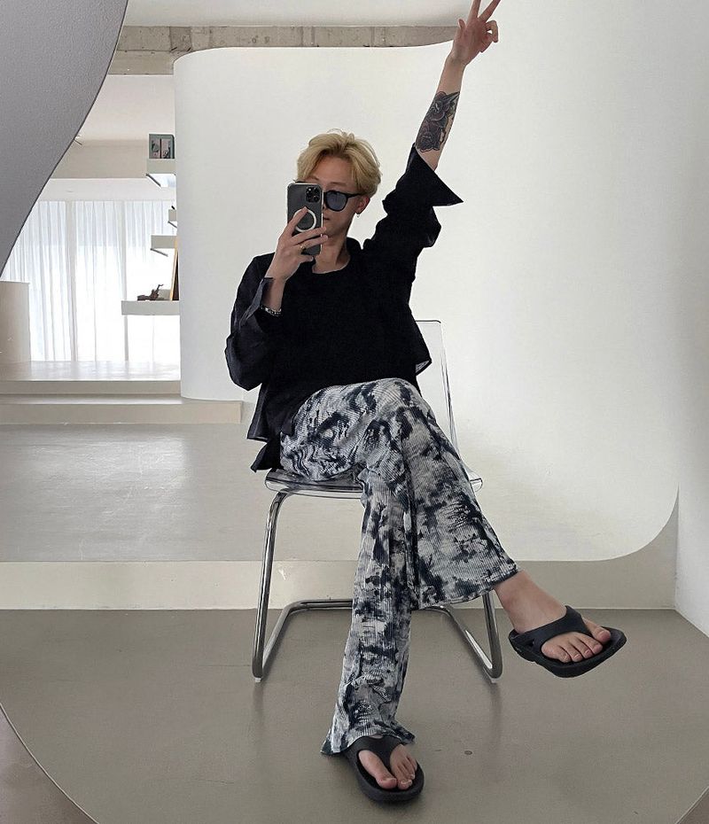 [Made] Printed Pleats Pants (2 colors)