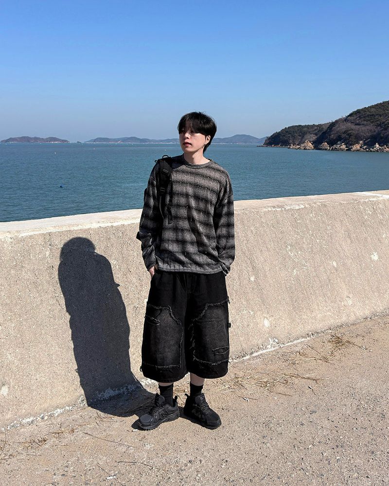 Rick Distressed Bermuda Denim Pants