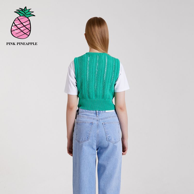 PINK PINEAPPLE（ピンクパイナップル）の「CROPPED KNIT VEST（Tops）」