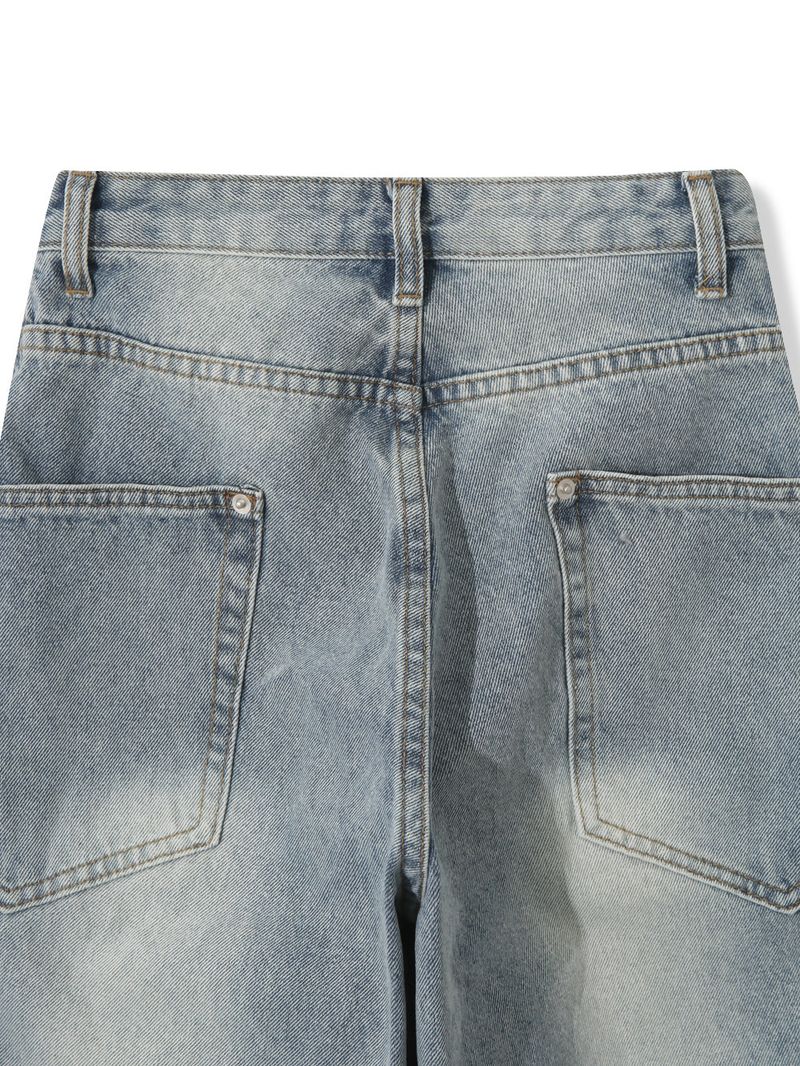 wave washed denim pants(4colors)