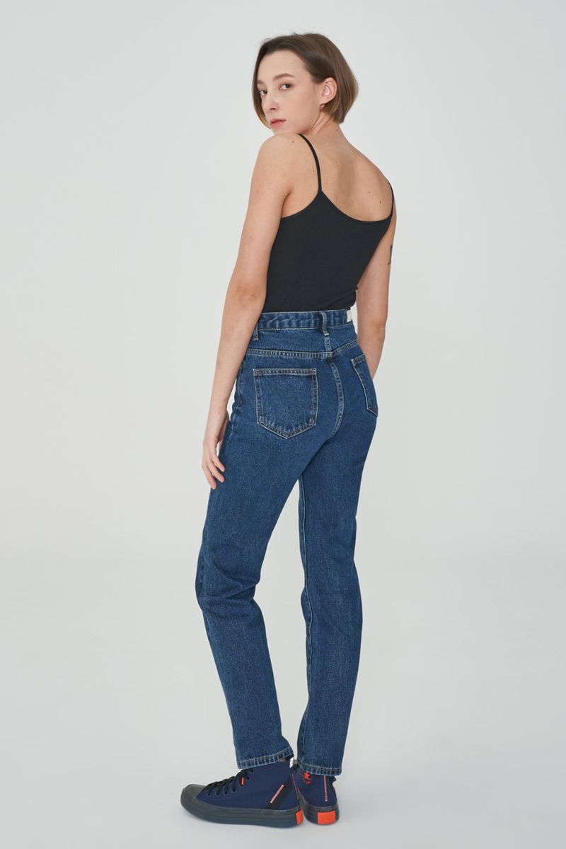 STRAIGHT FIT SNAP POCKET DENIM PANTS [6888]