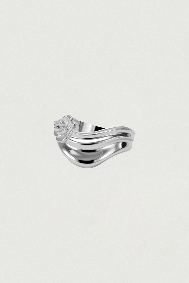 [925SILVER] RUCHE ROSE WAVE FRILL RING