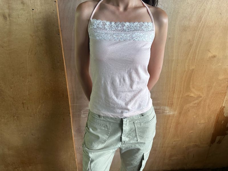 flower lace halter top
