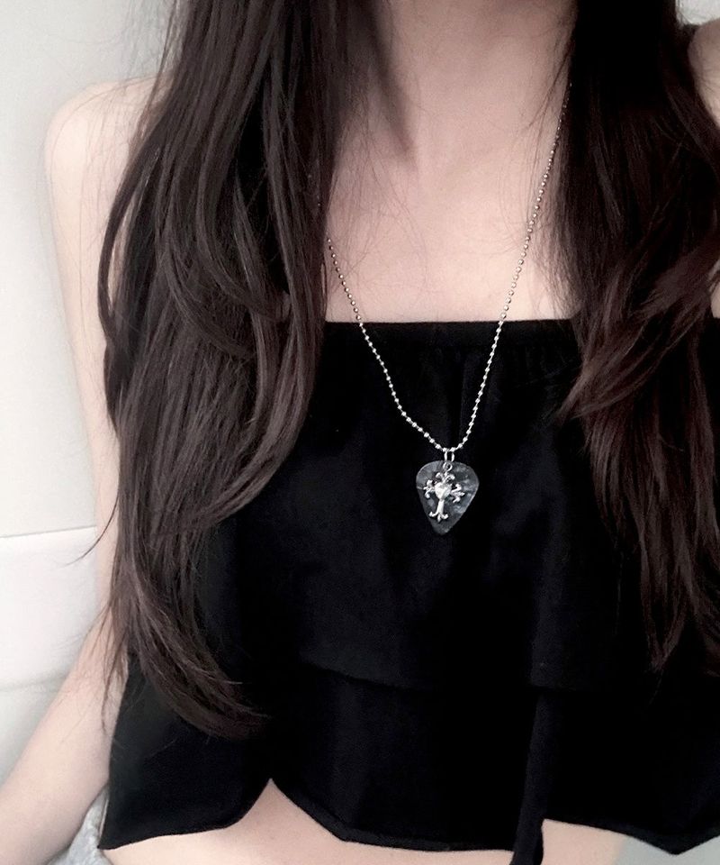 Rockstar Guitar Peak Cross Necklace