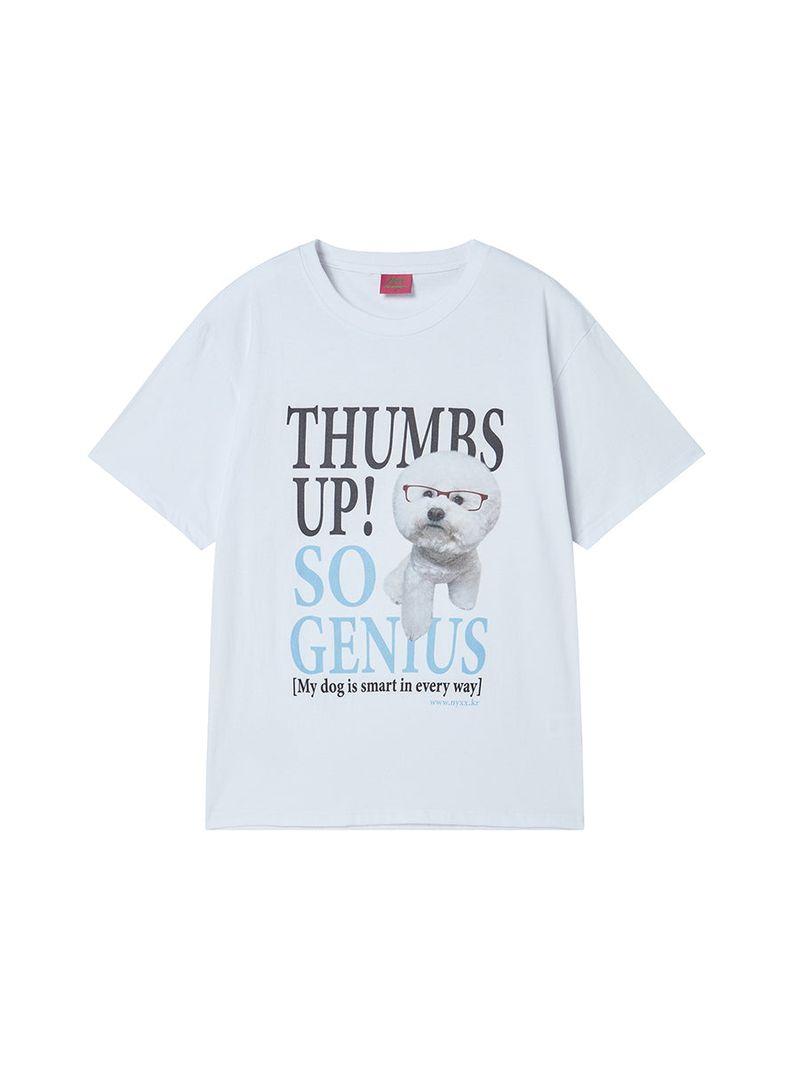 GENIUS PUPPY TEE WHITE