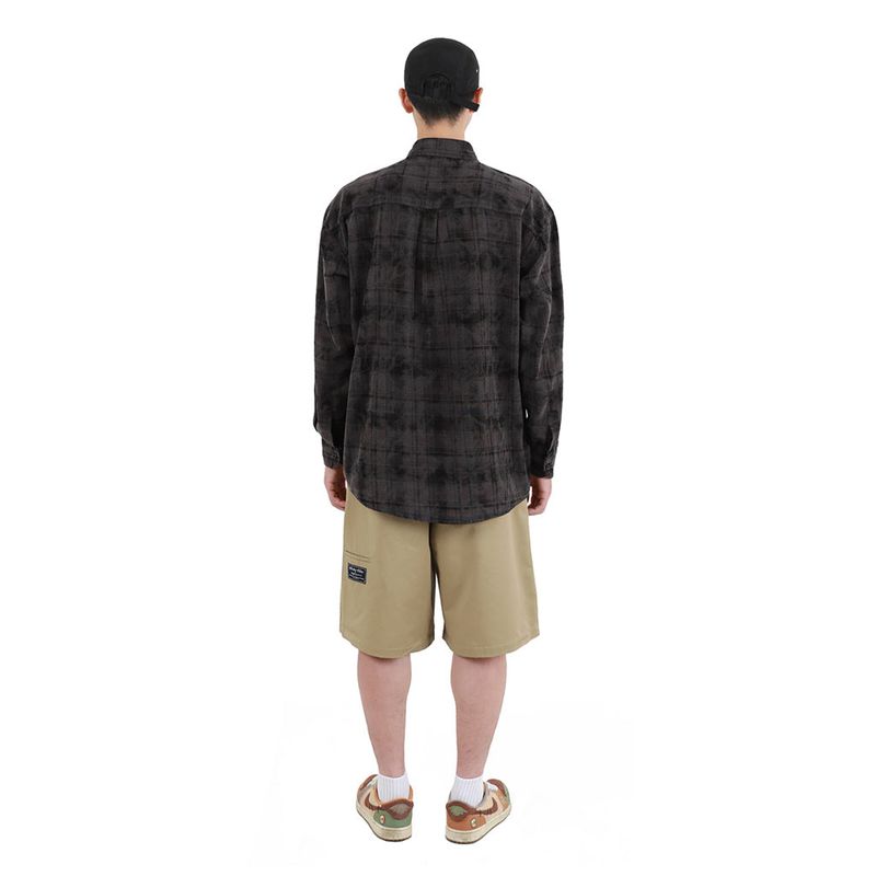PIGMENT COATED CHECK SHIRTS CHARCOAL