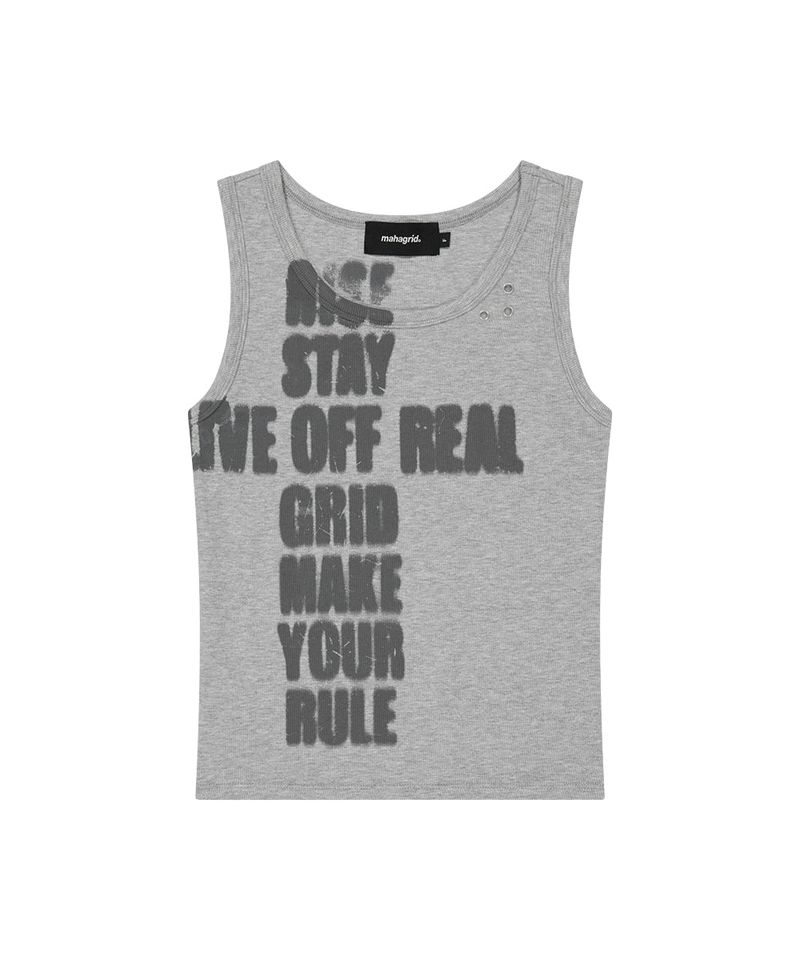 mahagrid（マハグリッド）の「RISE CRACK TANK TOP_GREY（Tops）」