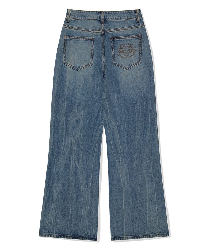 WASHED DART DENIM PANT