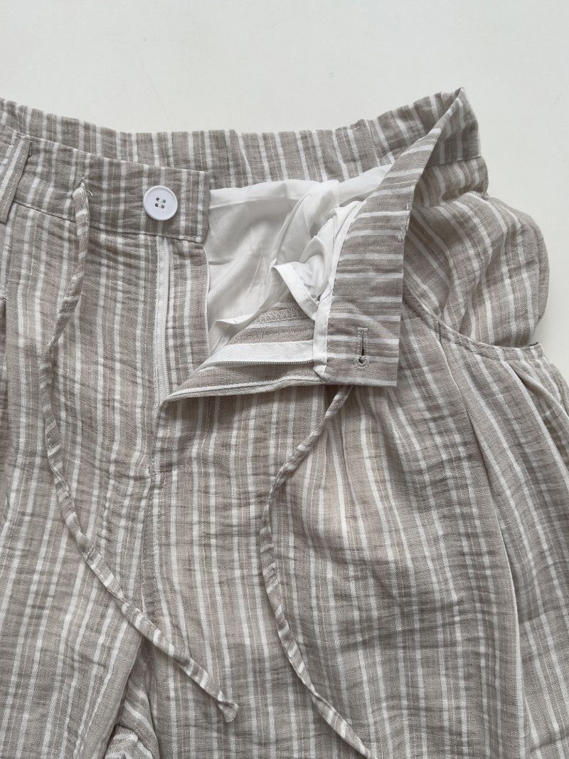 Rose String Stripe Wide Pants