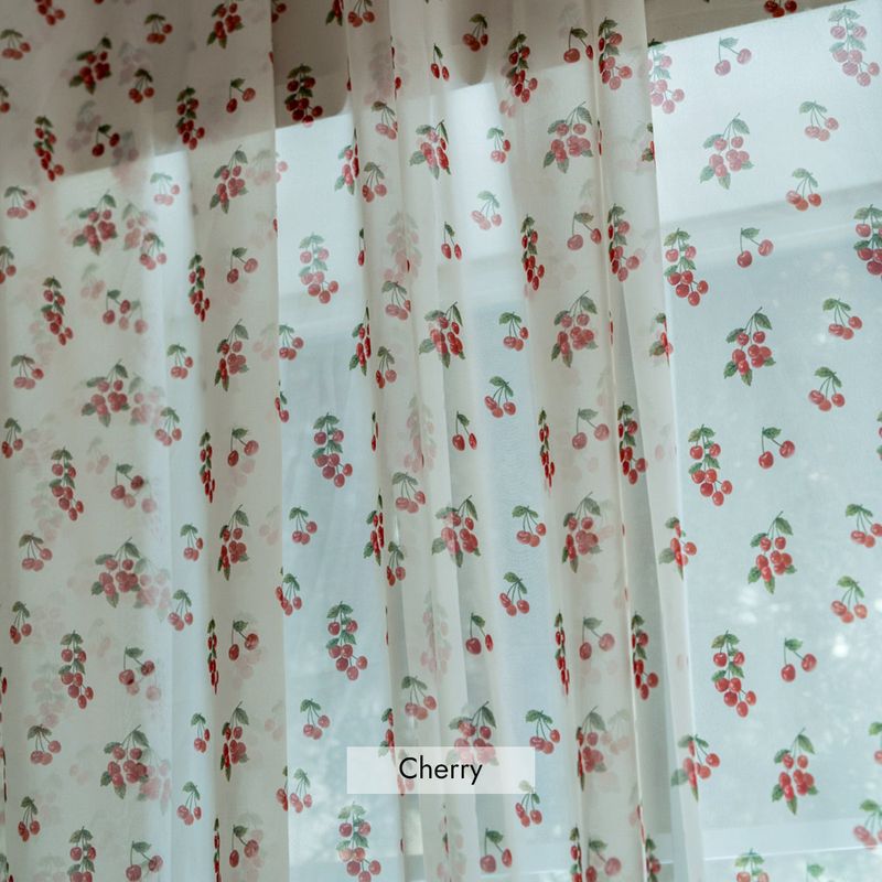 Retro Patterned Chiffon Door Curtain - M size