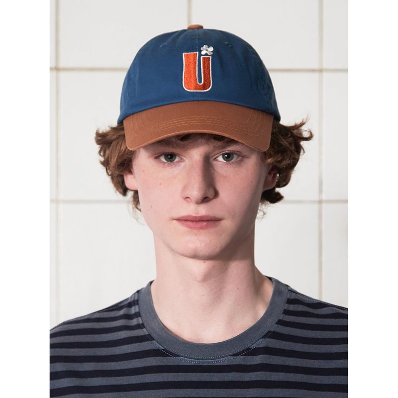 U LOGO TWO-TONE CAP / BLUE