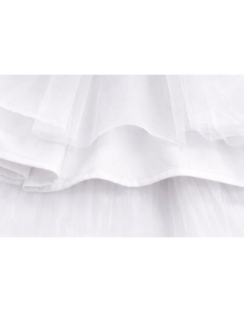 Sera Balletcore Tulle Volume Midi Skirt White