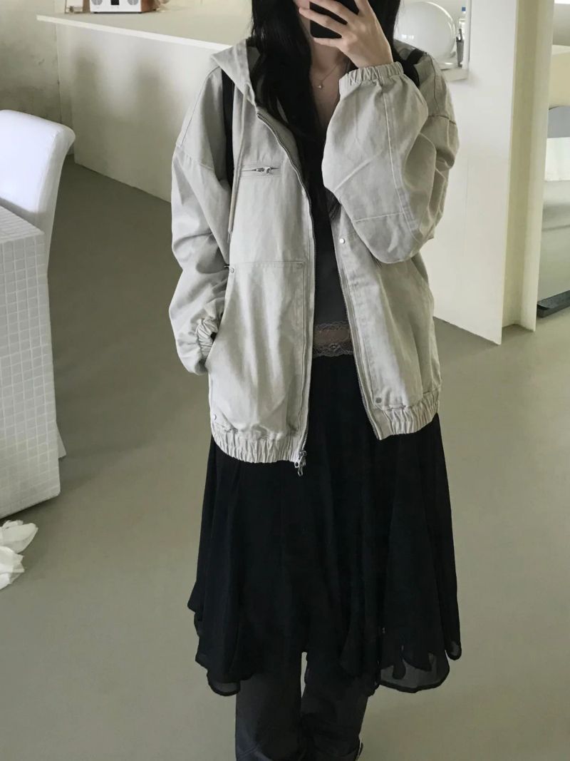 Crema Washed Hooded Jacket (one color)