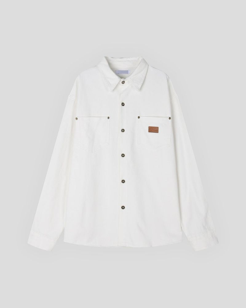 Drain Patch Work Shirt Jacket