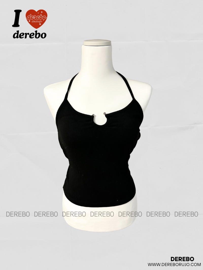 Back strap chain pad sleeveless t-shirt