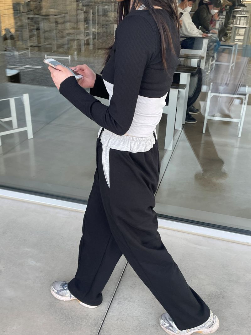 コントラスティングストリングパンツ