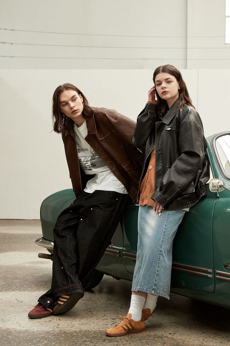 Vegan Leather Pocket blouson - BROWN