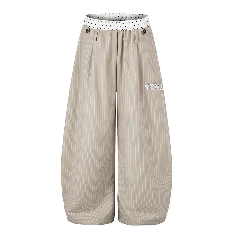 Olive Vintage Stripe Wide Pants