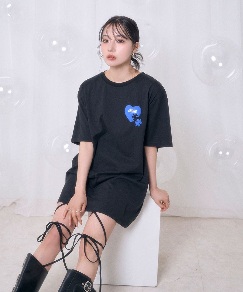 ANDGEEBEE（アンジービー）の「UNISEX ハートプリントT（Tops）」