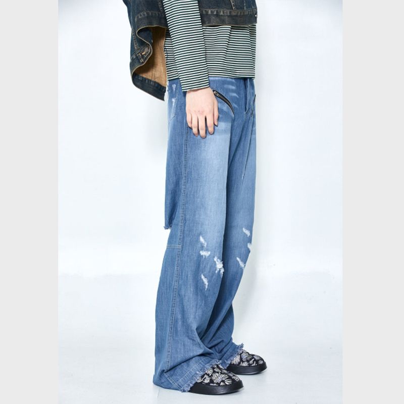Blue sunflower(ブルーサンフラワー)の「Bluesf Semi-Flare Vintage Washing Destroyed Jeans(Pants)」