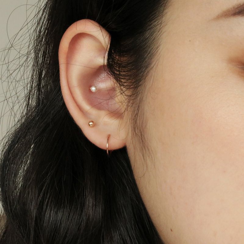 Less is more（レスイズモア）の「14K Gold Swarovski Pearl Piercing (bar 4mm（Accessories）」