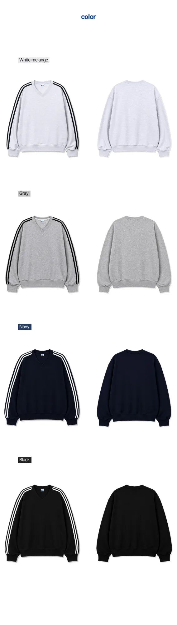 standard track v-neck sweatshirt (4color)