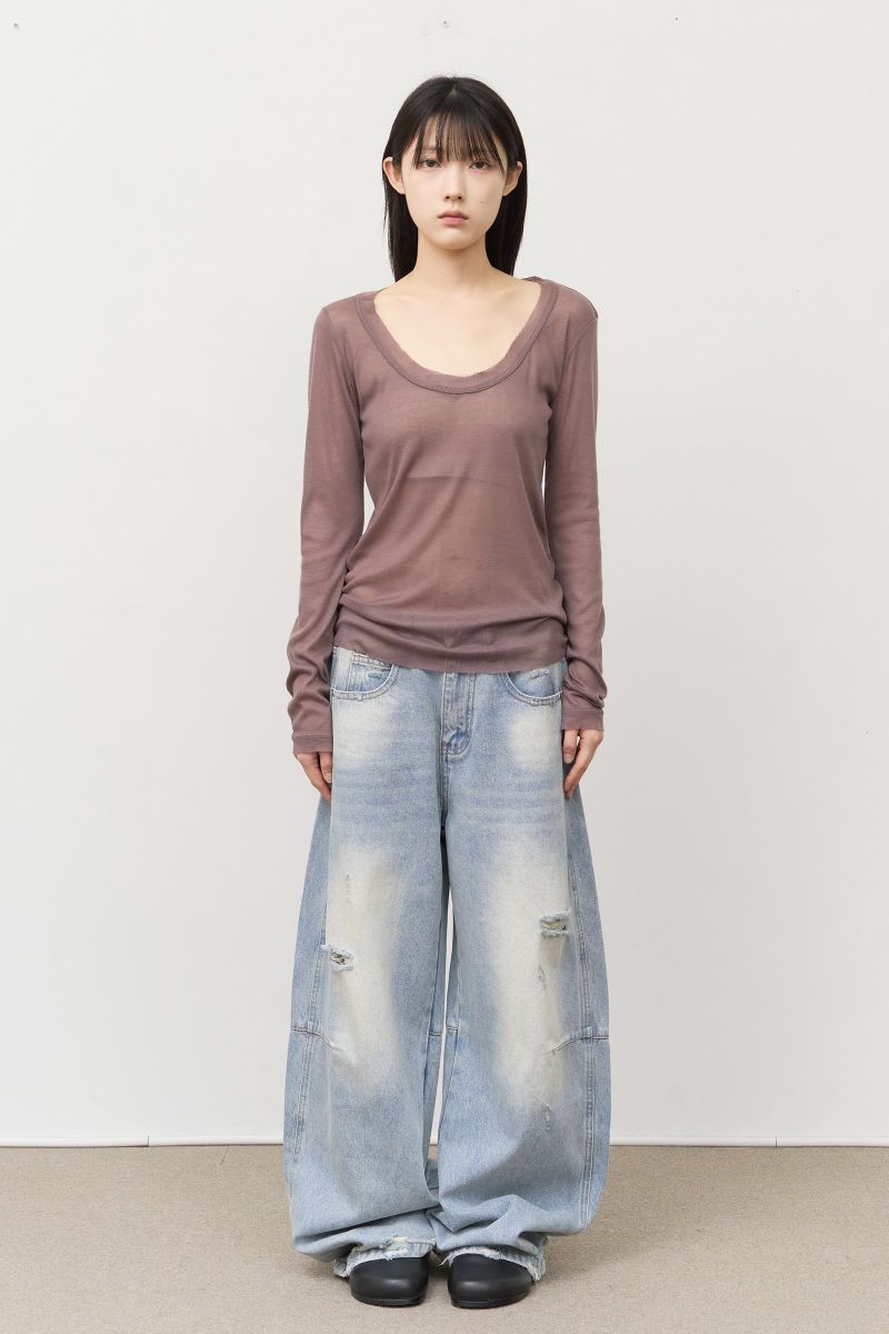 Brick Brushed Wide Denim
