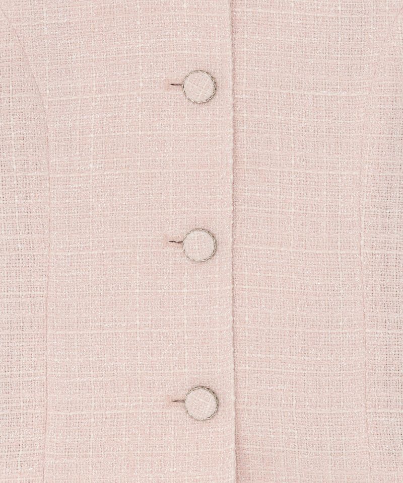 carolyn puff tweed jacket (pastel pink)