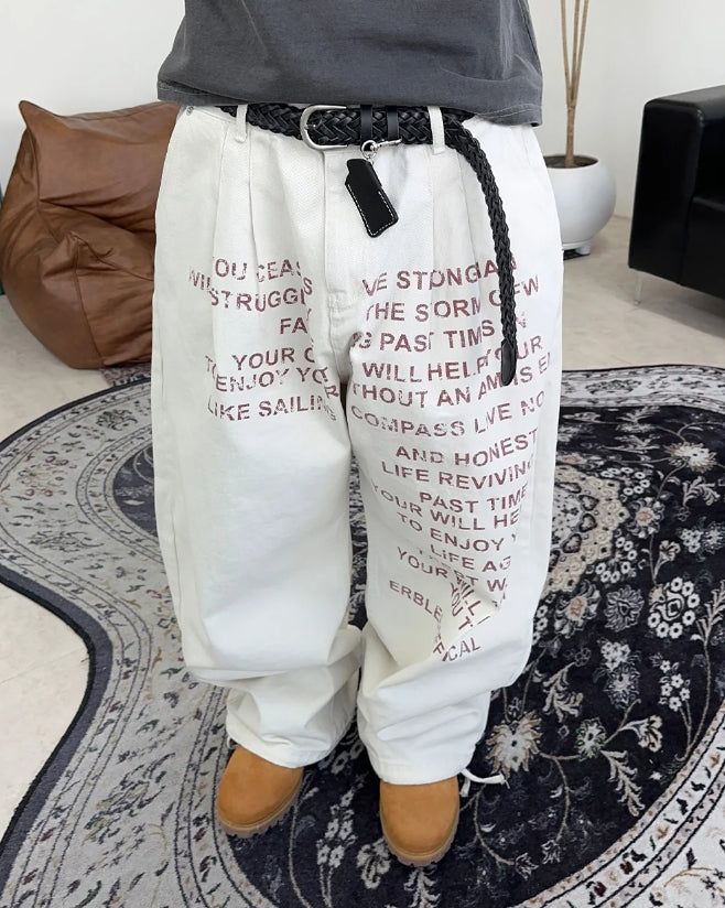Karud lettering cotton pants