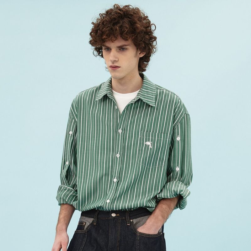 Open sleeve stripe shirts