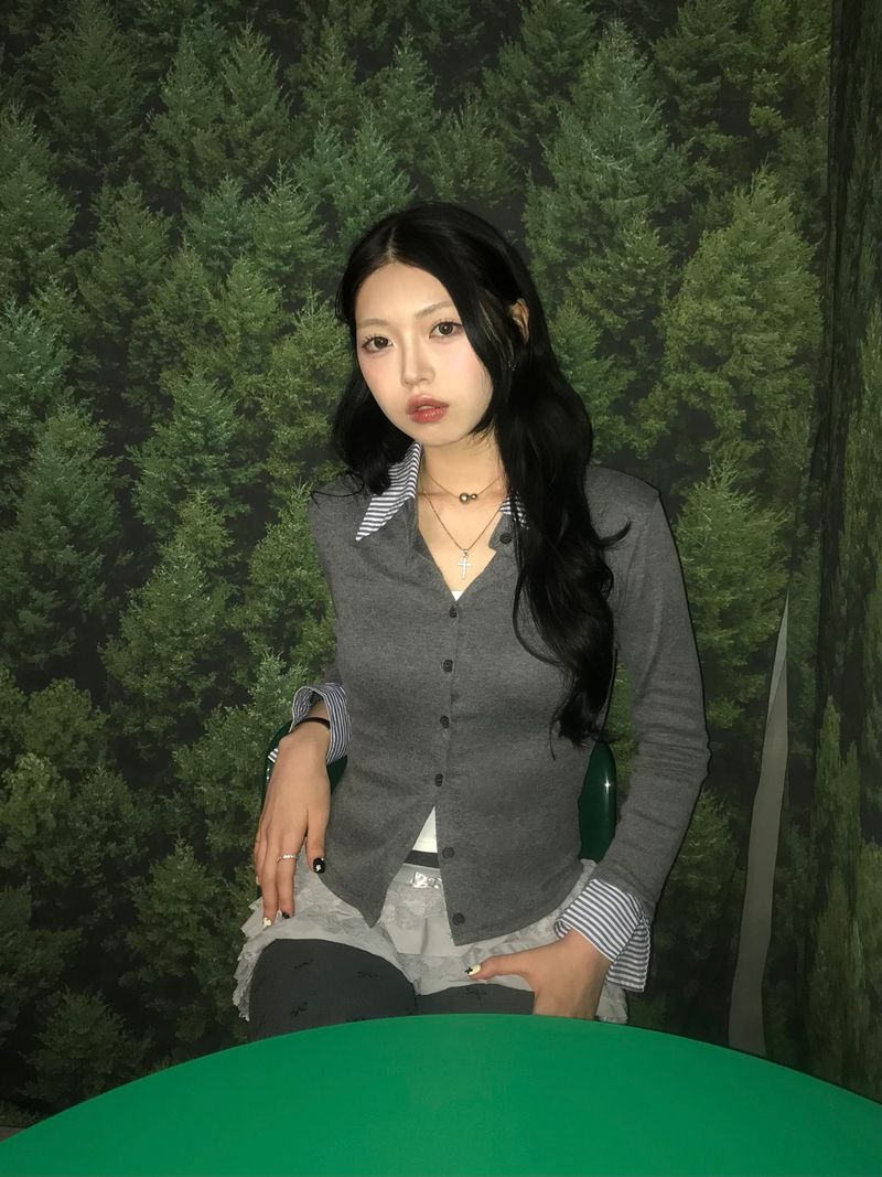 Pellen shirt cardigan (Gray)