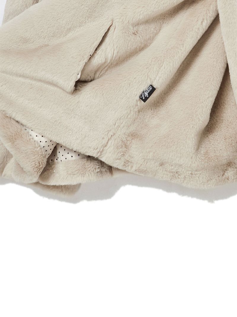 COLLAR FUR JACKET BEIGE