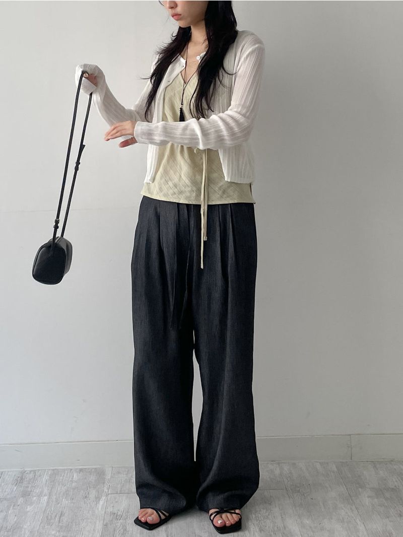 About Banding Wide Denim Pants