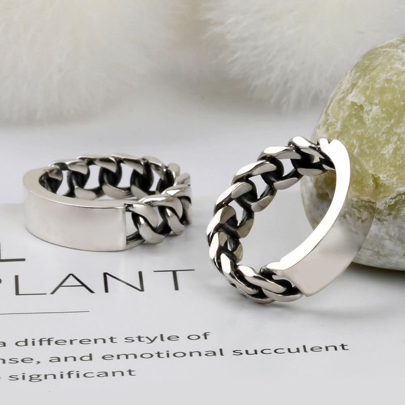 SVR-619 ACE Chan Enhypen Garden AB6IX Jeon Woong Wearing Silver Sliver 925 Minja Plain Chain Silver Ring 7mm
