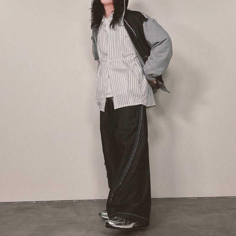 offset stripe shirt_white