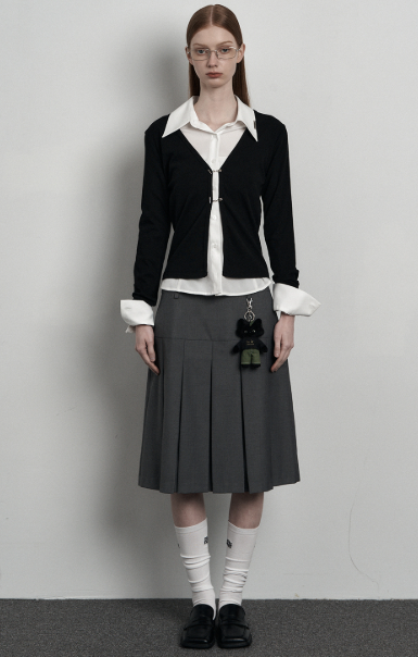 mnem（ムネム）の「[mnem] chain hook slim cardigan (black)（Tops）」