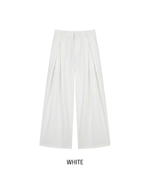 Summer Cooling Deep-Tuck Wide Slacks