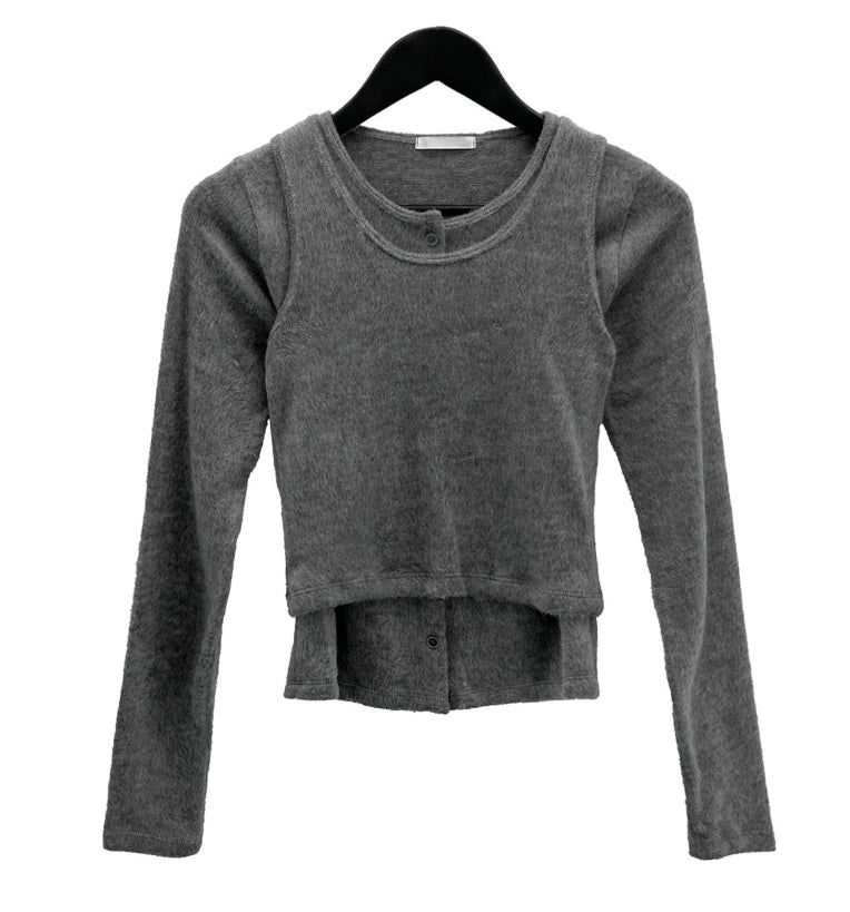 Bude Fur Sleeveless Cardigan Set