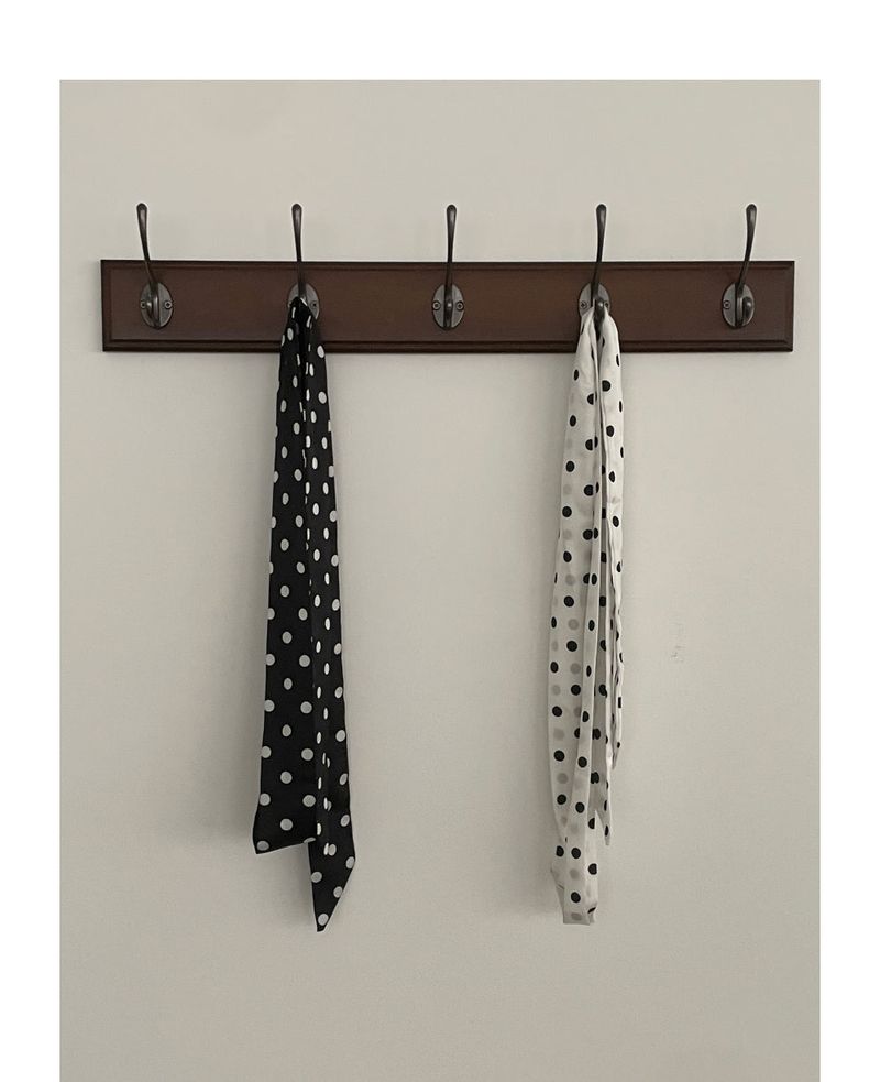 Satin Dot Long Scarf