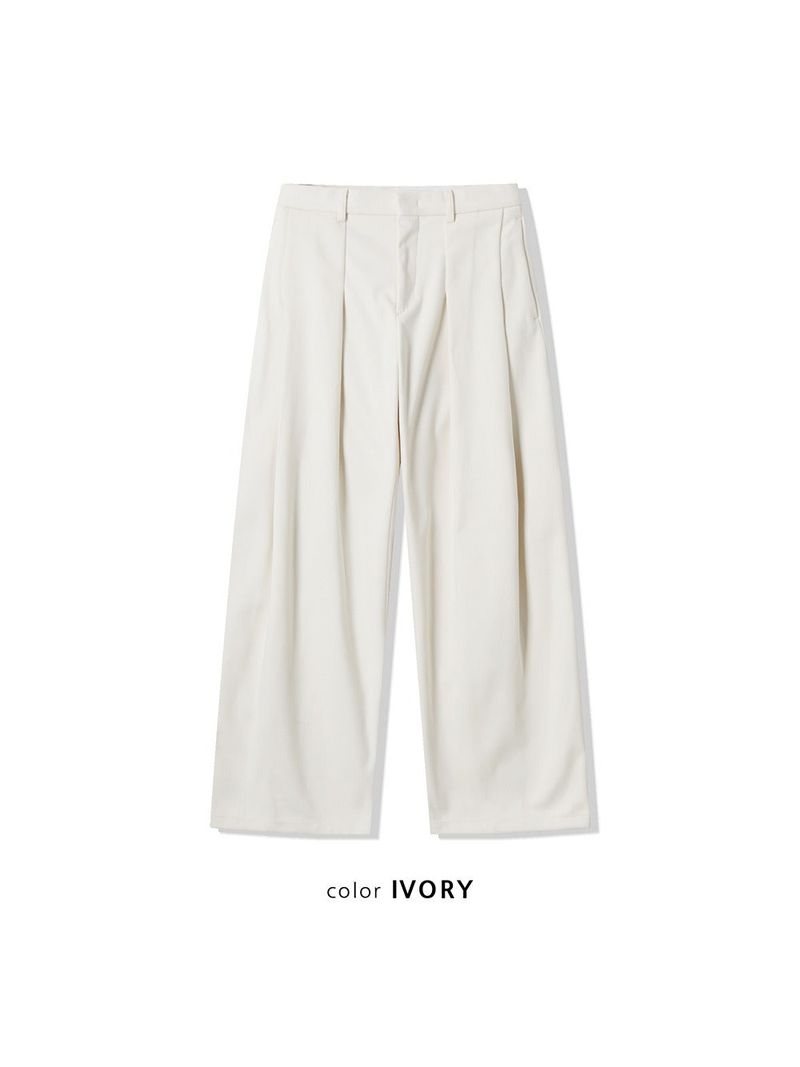 ASCLO Wool Deep Tuck Wide Slacks (3color)