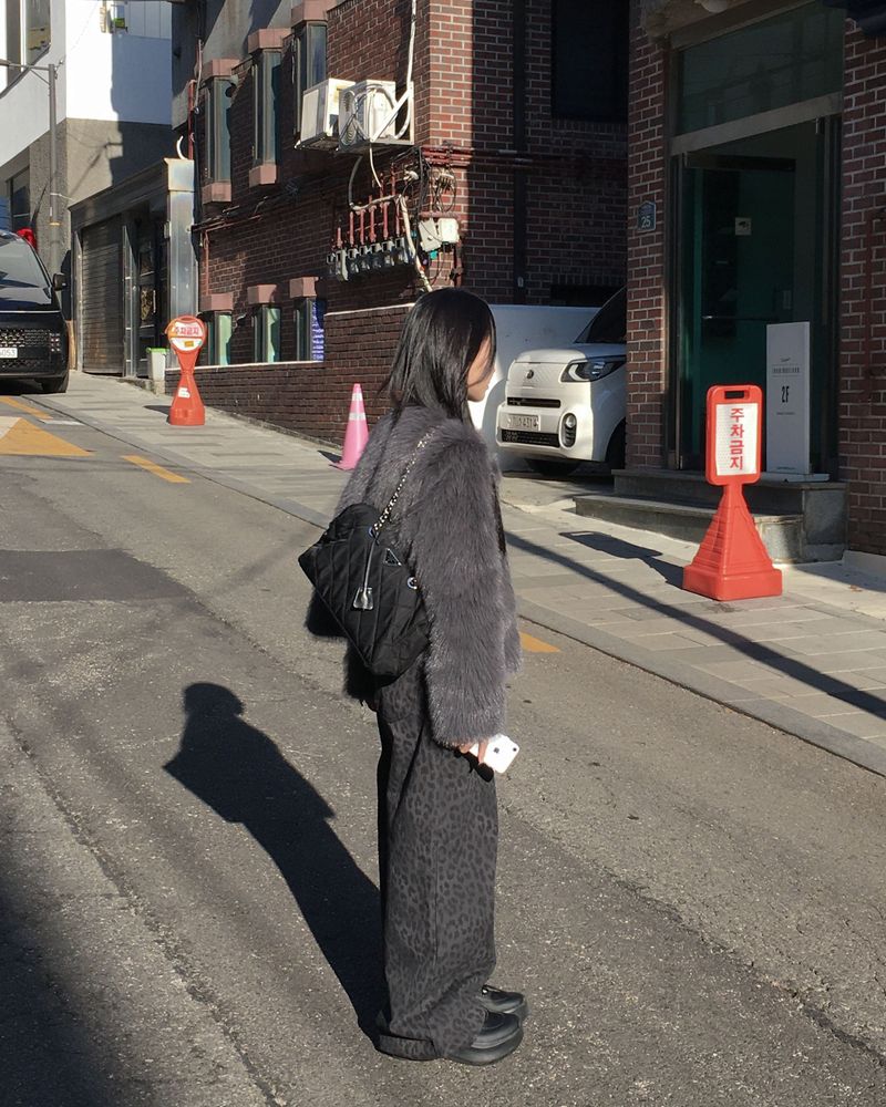 Dark fur jacket